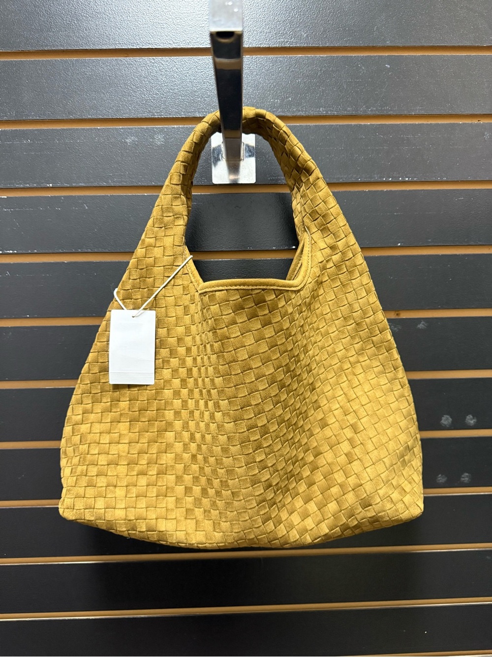 JW Pei Laura Woven Hobo Bag Olive Green Camel Faux Suede NWT - Picture 2 of 8